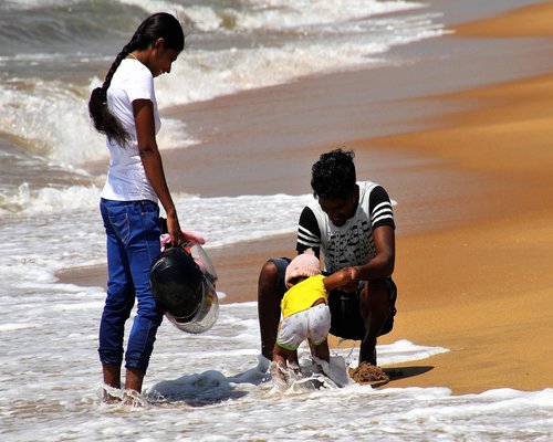 Indian family walking together